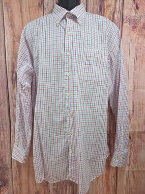 Peter Millar Mens Pink/Blue Plaid Button-Down Shirt XL